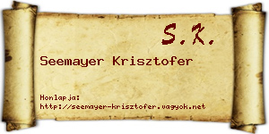 Seemayer Krisztofer névjegykártya